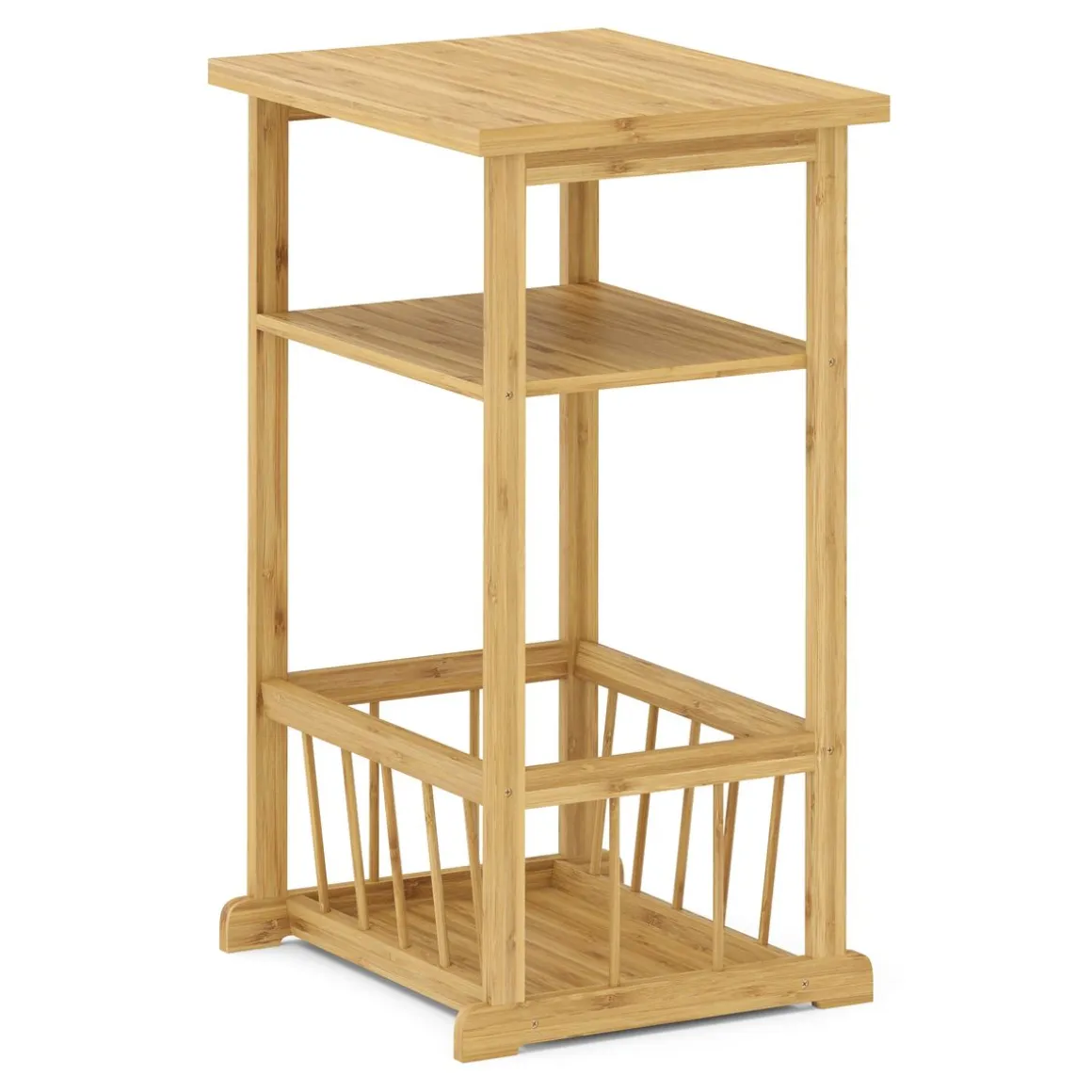 Beistelltisch Bambus mit Zeitungsablage 45 x 37 x 72 cm natur