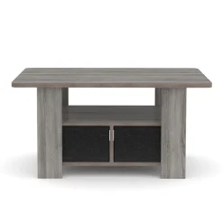 Beistelltisch BERNARDO 80 x 49 x 40 cm hellgrau/schwarz