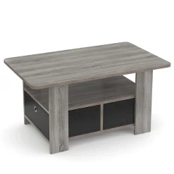 Beistelltisch BERNARDO 80 x 49 x 40 cm hellgrau/schwarz