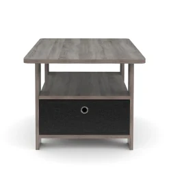 Beistelltisch BERNARDO 80 x 49 x 40 cm hellgrau/schwarz