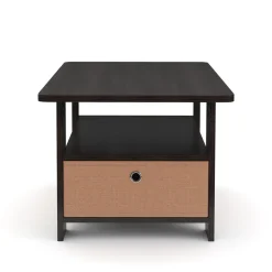 Beistelltisch BERNARDO 80 x 49 x 40 cm dunkelbraun/beige