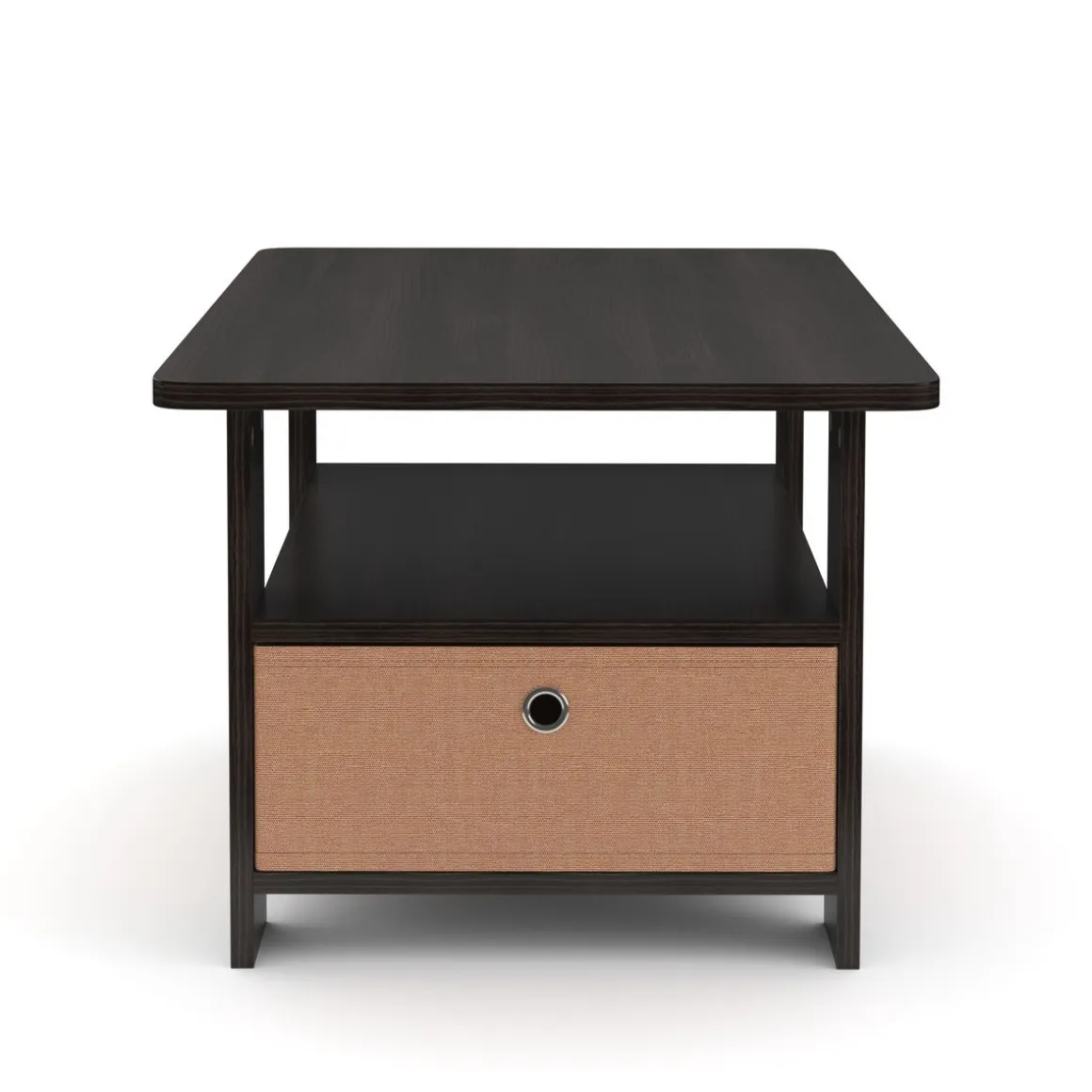 Beistelltisch BERNARDO 80 x 49 x 40 cm dunkelbraun/beige