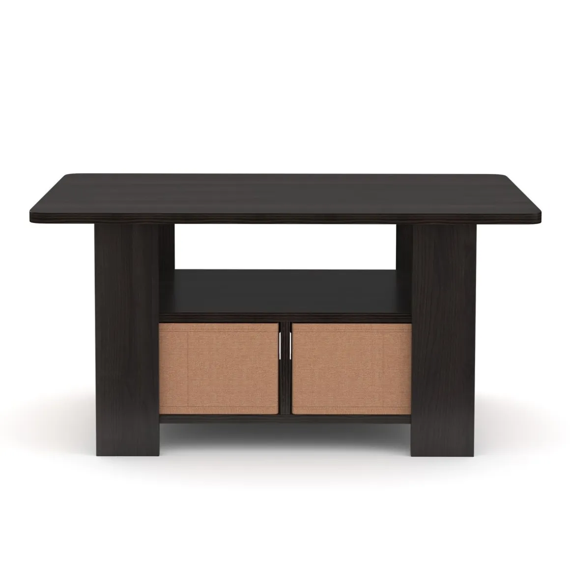 Beistelltisch BERNARDO 80 x 49 x 40 cm dunkelbraun/beige