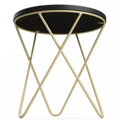Beistelltisch BLAKE rund 43 x 48 cm gold/schwarz