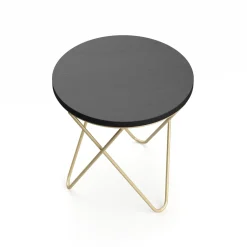 Beistelltisch BLAKE rund 43 x 48 cm gold/schwarz
