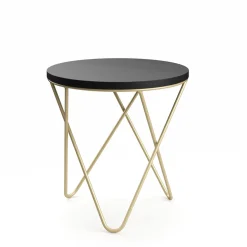 Beistelltisch BLAKE rund 43 x 48 cm gold/schwarz