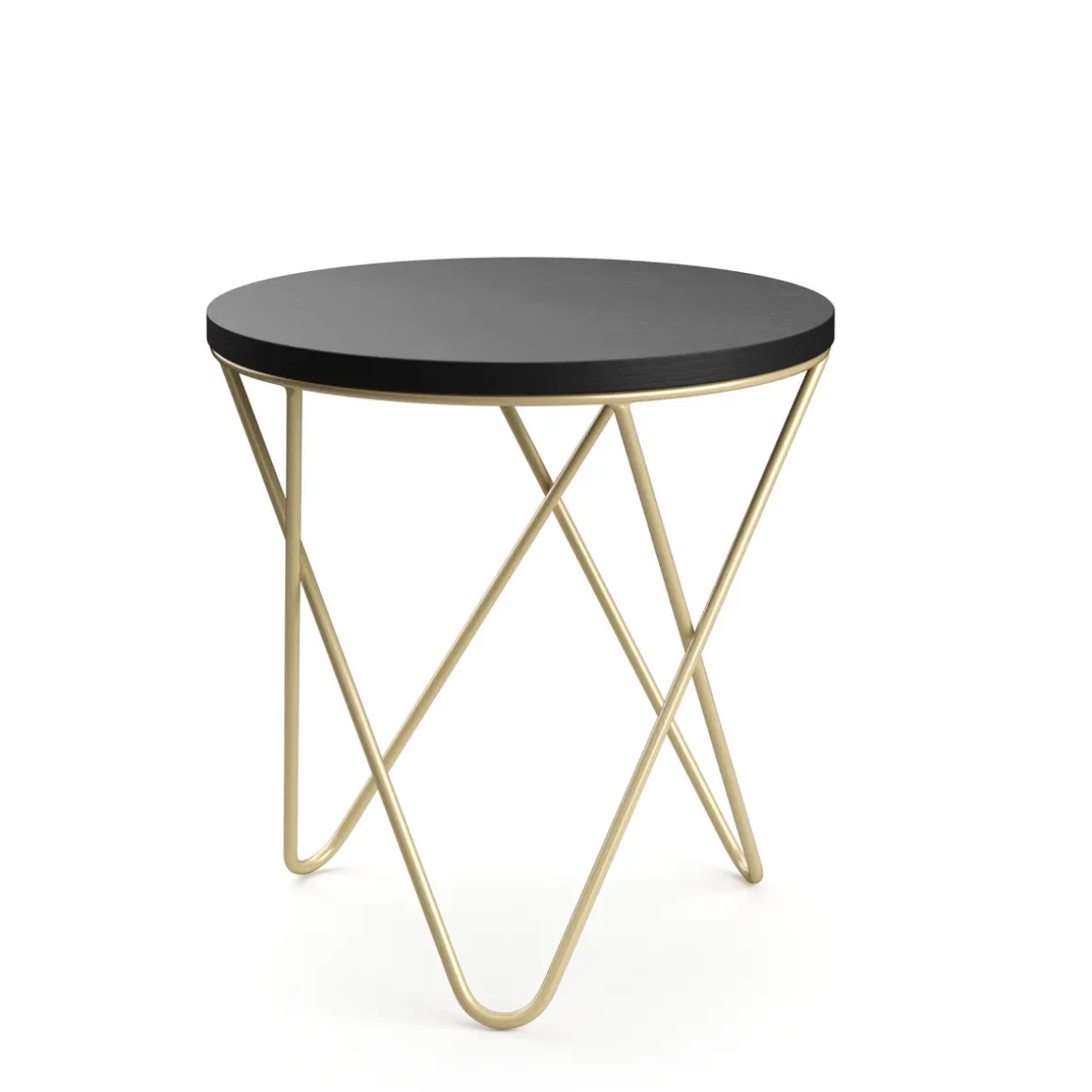 Beistelltisch BLAKE rund 43 x 48 cm gold/schwarz