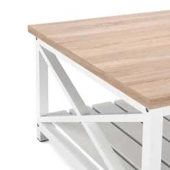 Beistelltisch BRAVON 79 x 79 x 45 cm weiss/braun