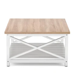 Beistelltisch BRAVON 79 x 79 x 45 cm weiss/braun