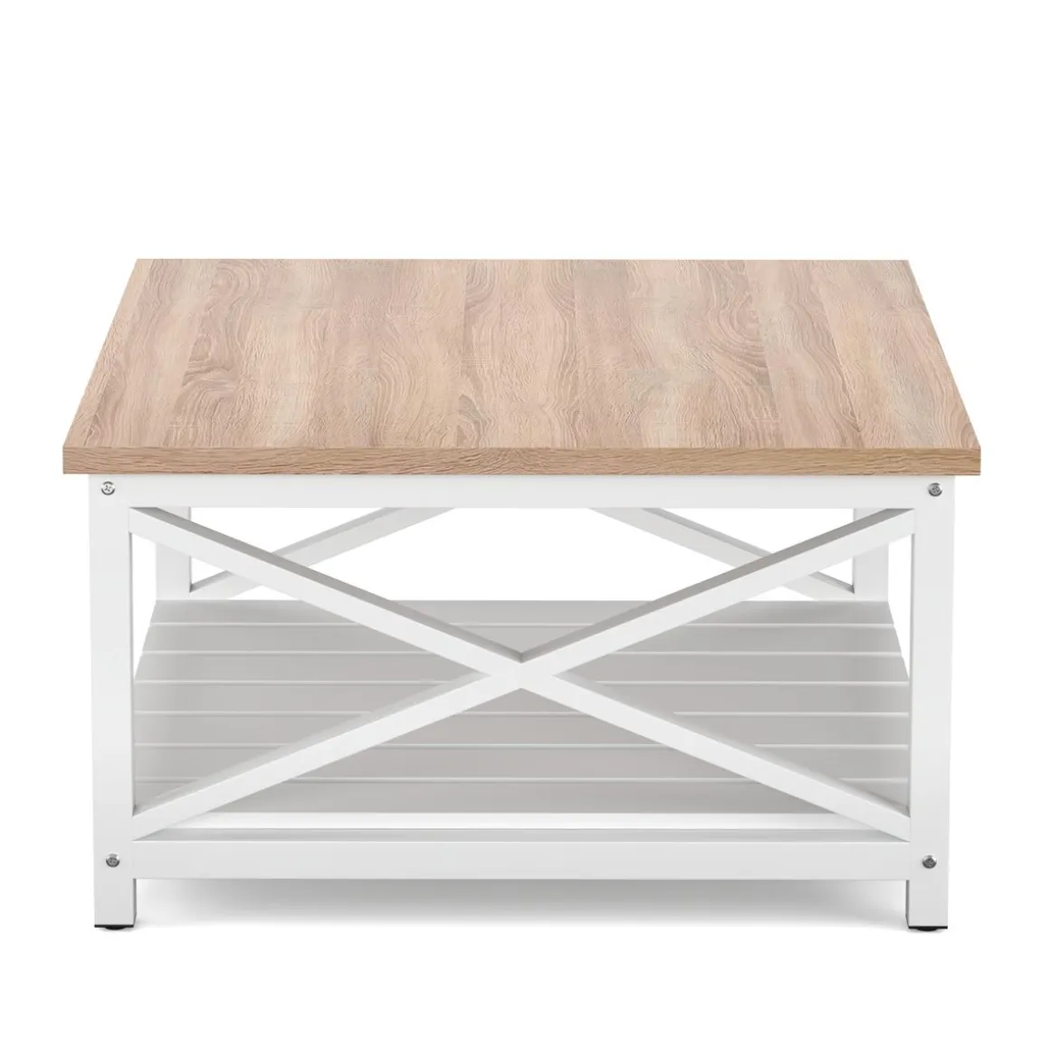 Beistelltisch BRAVON 79 x 79 x 45 cm weiss/braun