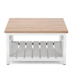 Beistelltisch BRAVON 79 x 79 x 45 cm weiss/braun