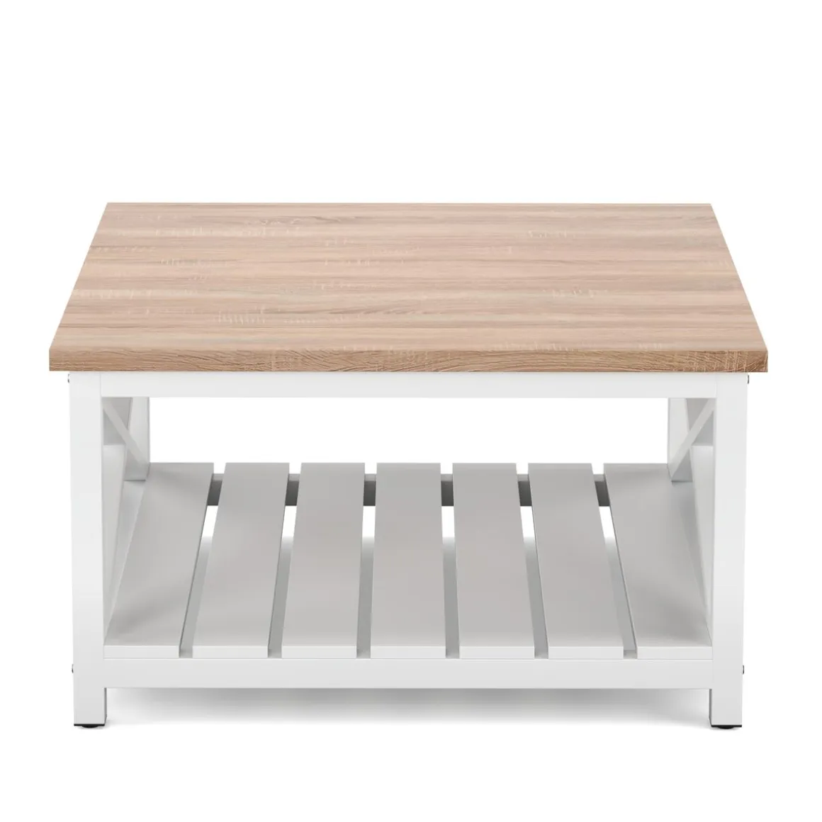 Beistelltisch BRAVON 79 x 79 x 45 cm weiss/braun