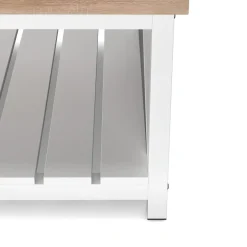 Beistelltisch BRAVON 79 x 79 x 45 cm weiss/braun