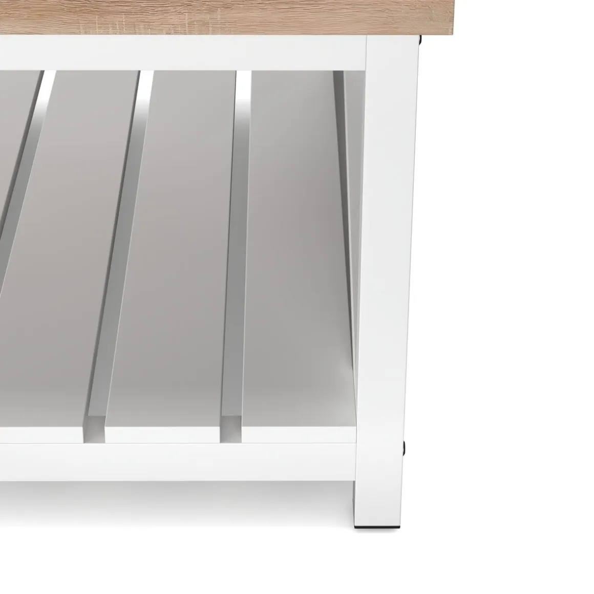 Beistelltisch BRAVON 79 x 79 x 45 cm weiss/braun