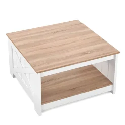 Beistelltisch BRAVON 80 x 80 x 45 cm weiss/braun