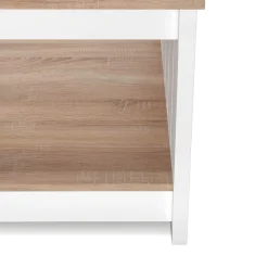 Beistelltisch BRAVON 80 x 80 x 45 cm weiss/braun