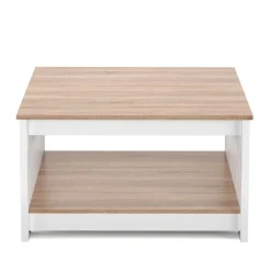 Beistelltisch BRAVON 80 x 80 x 45 cm weiss/braun