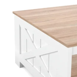 Beistelltisch BRAVON 80 x 80 x 45 cm weiss/braun