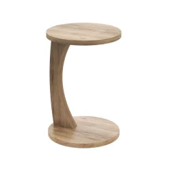 Beistelltisch C-Form 38 x 56 cm hellbraun