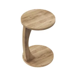 Beistelltisch C-Form 38 x 56 cm hellbraun