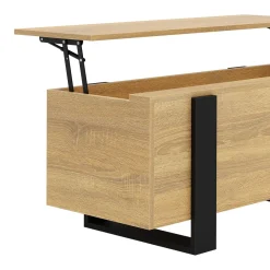 Beistelltisch CHELSEA mit Stauraum 98 x 50 x 40 cm hellbraun/schwarz