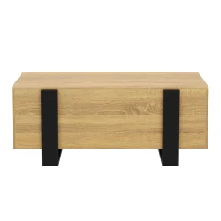Beistelltisch CHELSEA mit Stauraum 98 x 50 x 40 cm hellbraun/schwarz