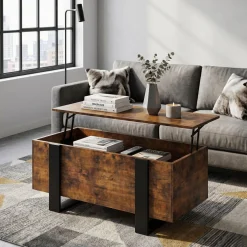 Beistelltisch CHELSEA mit Stauraum 98 x 50 x 40 cm braun/schwarz