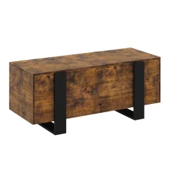 Beistelltisch CHELSEA mit Stauraum 98 x 50 x 40 cm braun/schwarz