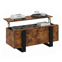 Beistelltisch CHELSEA mit Stauraum 98 x 50 x 40 cm braun/schwarz