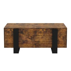 Beistelltisch CHELSEA mit Stauraum 98 x 50 x 40 cm braun/schwarz