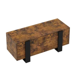 Beistelltisch CHELSEA mit Stauraum 98 x 50 x 40 cm braun/schwarz