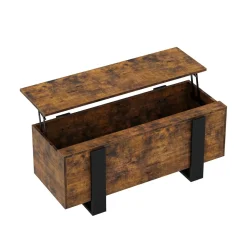Beistelltisch CHELSEA mit Stauraum 98 x 50 x 40 cm braun/schwarz
