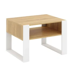 Beistelltisch CHELSEA 65 x 54 x 45 cm braun/weiss