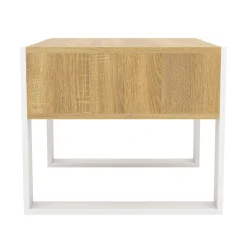 Beistelltisch CHELSEA 65 x 54 x 45 cm braun/weiss