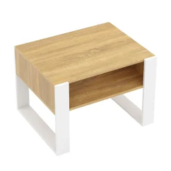 Beistelltisch CHELSEA 65 x 54 x 45 cm braun/weiss