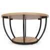 Beistelltisch COSINESS rund 80 x 44 cm braun/schwarz