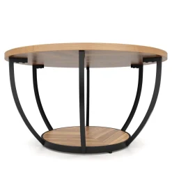 Beistelltisch COSINESS rund 80 x 44 cm braun/schwarz