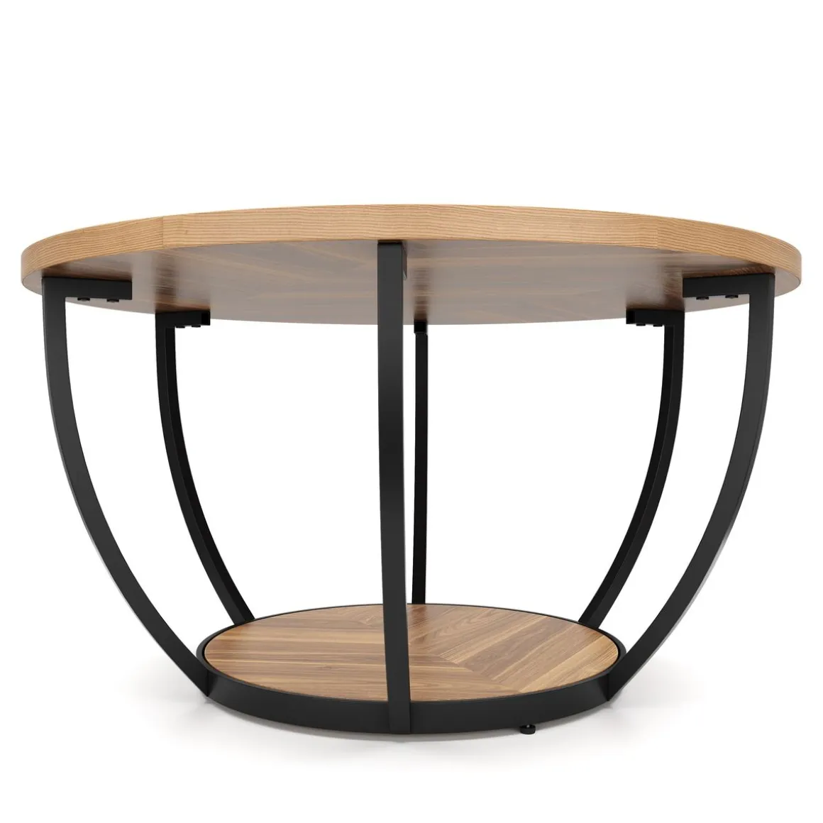 Beistelltisch COSINESS rund 80 x 44 cm braun/schwarz