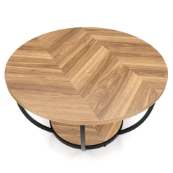 Beistelltisch COSINESS rund 80 x 44 cm braun/schwarz