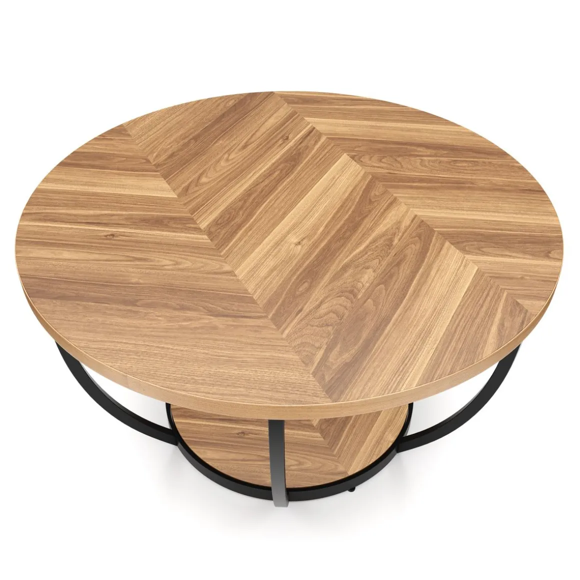 Beistelltisch COSINESS rund 80 x 44 cm braun/schwarz