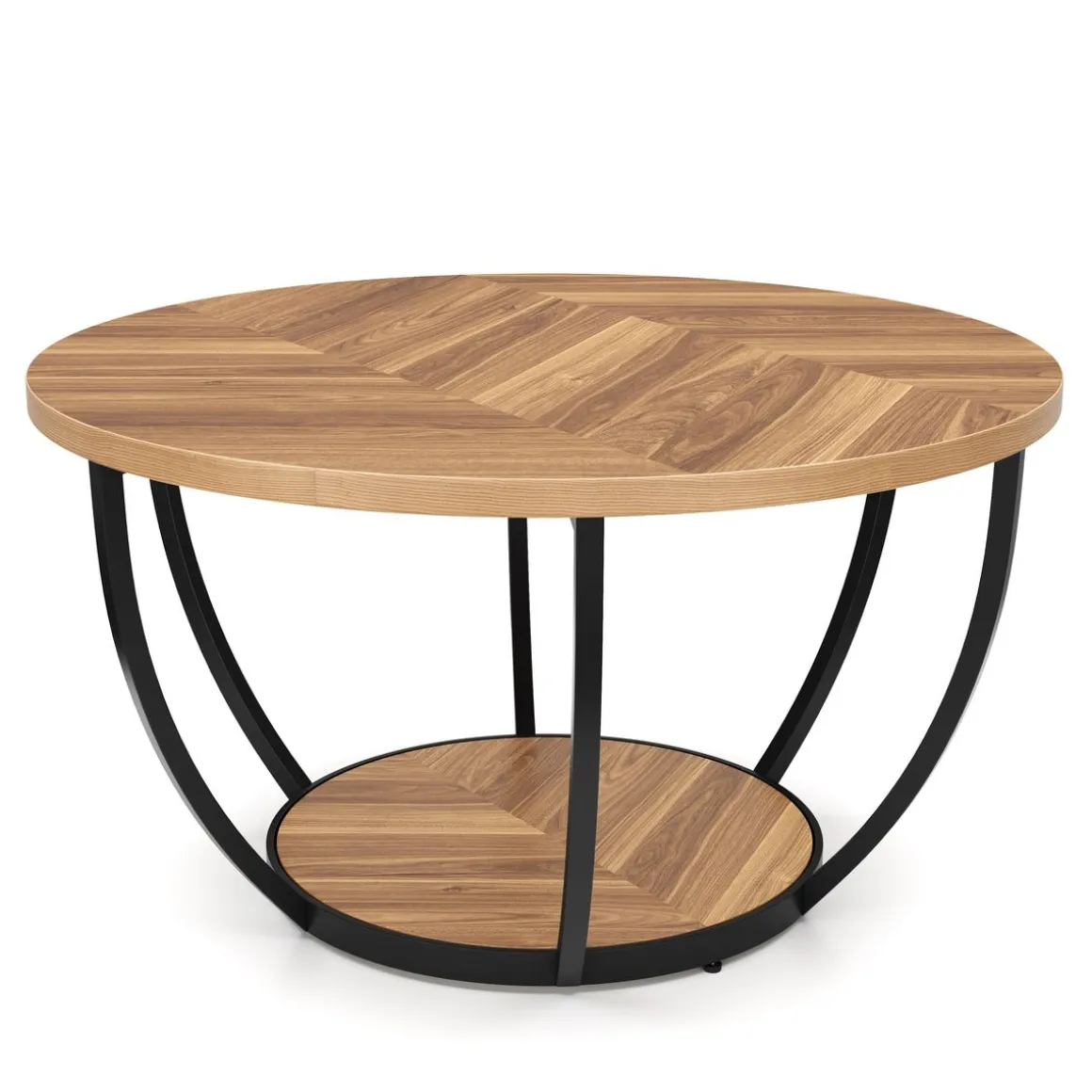 Beistelltisch COSINESS rund 80 x 44 cm braun/schwarz