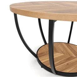 Beistelltisch COSINESS rund 80 x 44 cm braun/schwarz