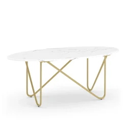 Beistelltisch COSTA 120 x 60 x 43 cm weiss/gold