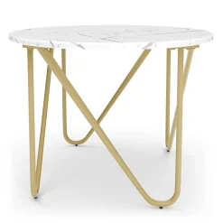Beistelltisch COSTA 120 x 60 x 43 cm weiss/gold