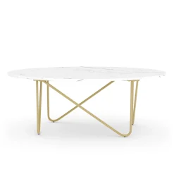Beistelltisch COSTA 120 x 60 x 43 cm weiss/gold