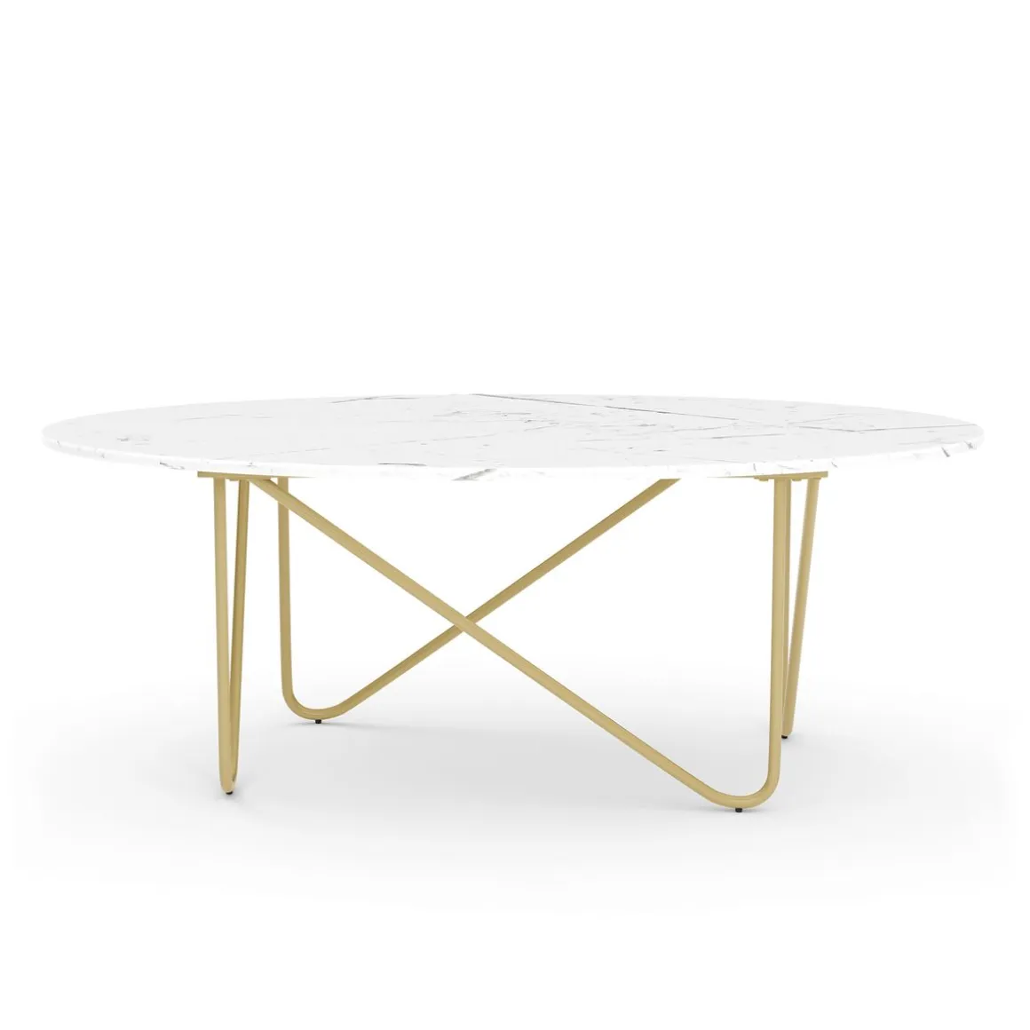 Beistelltisch COSTA 120 x 60 x 43 cm weiss/gold