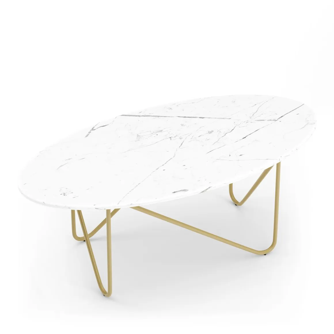 Beistelltisch COSTA 120 x 60 x 43 cm weiss/gold