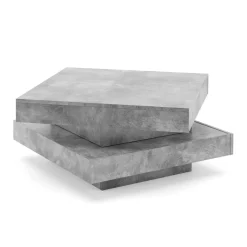 Beistelltisch ELEGANCE drehbar 70 x 70 x 34 cm grau