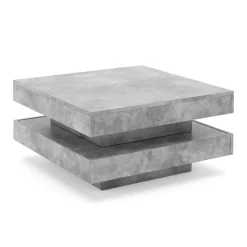 Beistelltisch ELEGANCE drehbar 70 x 70 x 34 cm grau