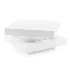 Beistelltisch ELEGANCE drehbar 70 x 70 x 34 cm weiss